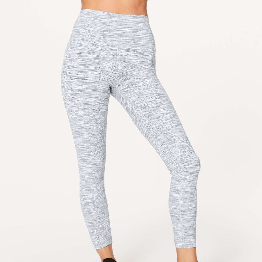 Lululemon Womens Legging 2 Gray Wunder Under Hi-Rise Wee Space Ice Alpine 25"